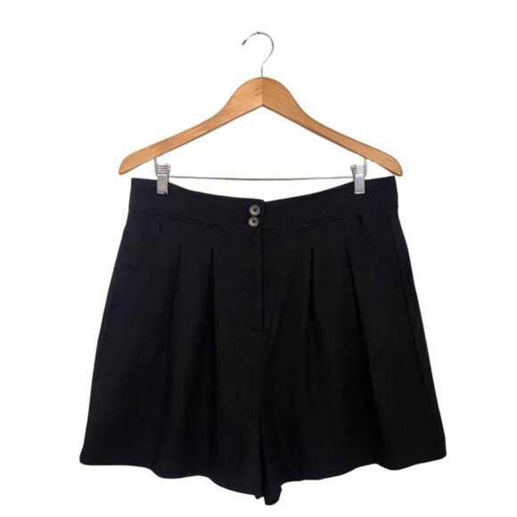 Jason Wu | Linen Blend High Waisted Pleated Shorts - Picture 1 of 11